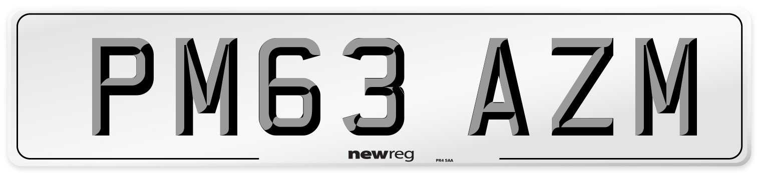 PM63 AZM Number Plate from New Reg